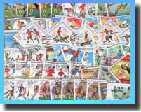 50 verschiedene Briefmarken FUSSBALL