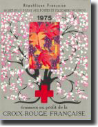 Le Carnet de France Croix-Rouge 1975 avec oblitération spéciale rouge