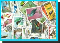 50 different BIRDS on stamps