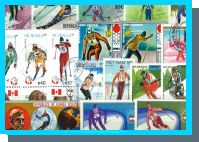 50 verschiedene Briefmarken SKISPORT